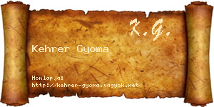 Kehrer Gyoma névjegykártya